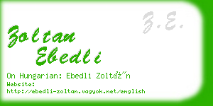 zoltan ebedli business card